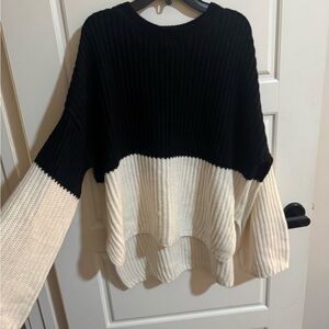 Elegant Black and White Women's Sweater